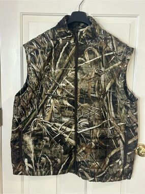 Drake Waterfowl Vest Camo Puffer Full Zip Hunting Polyester Mens 2XL